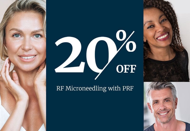 20% off RF Microneedling with PRF - Ends 3/31