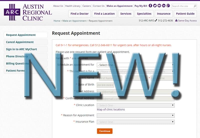 Introducing NEW Improved Online Appointment Requests