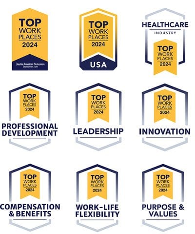 Austin Regional Clinic's Top Workplace badges